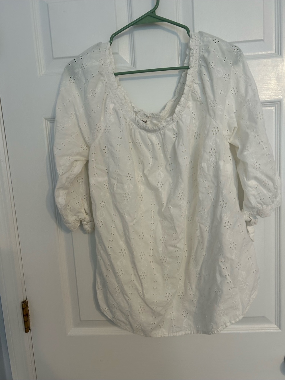 Westport White Eyelet Scoop Neck Blouse